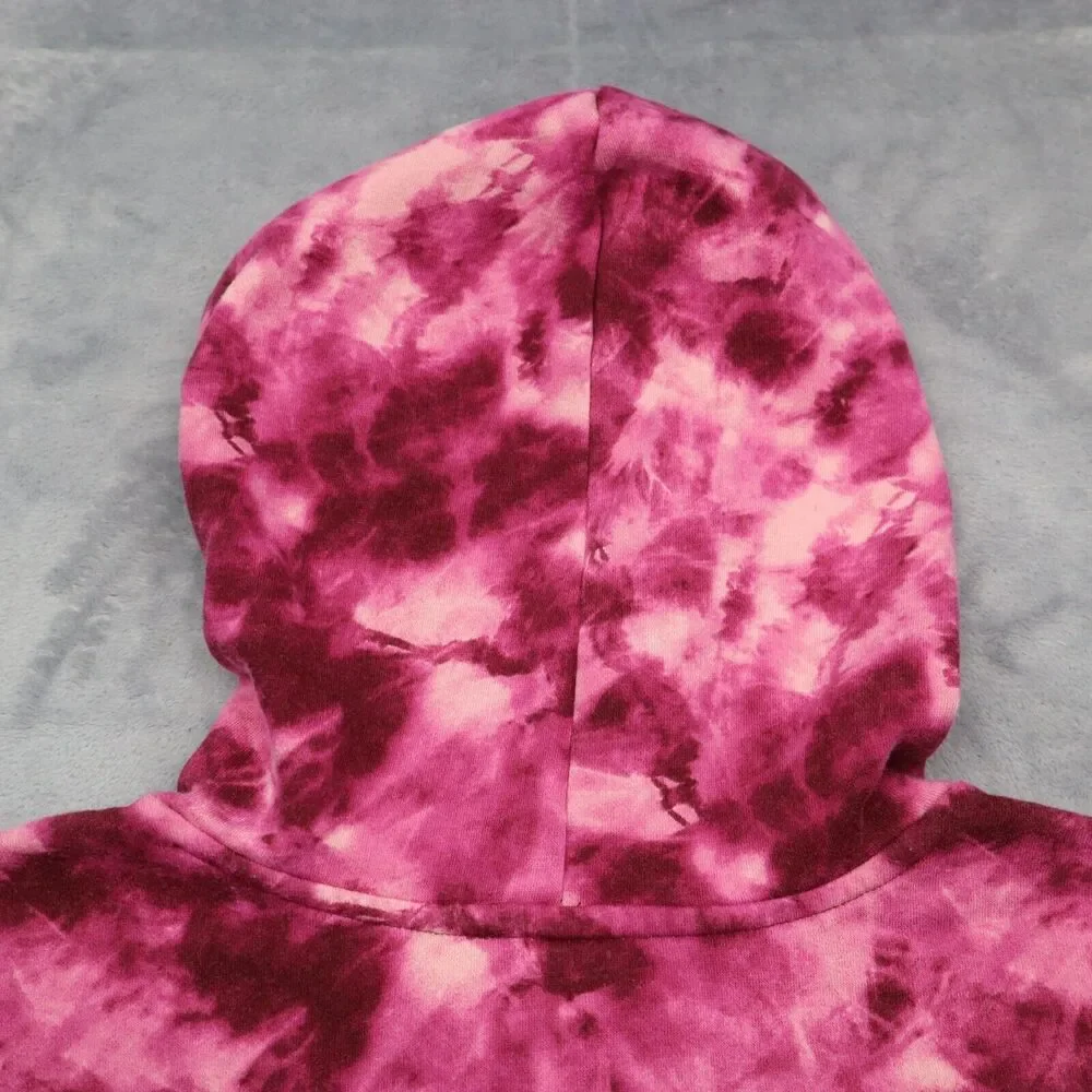 Old Navy Sweater Girls XL Pink Tie Dye Long Sleeve Pocket Pull Over Hoodie
